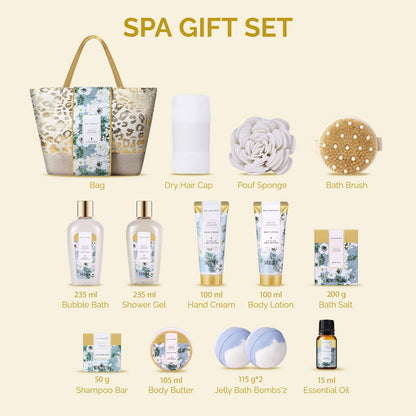 Spa Gift Baskets for Women - Valentine Gifts for Women,15Pcs Luxury Relaxing Spa Kit with Bath Bombs, Birthday Mother‘S Day Gifts Body and Bath Set